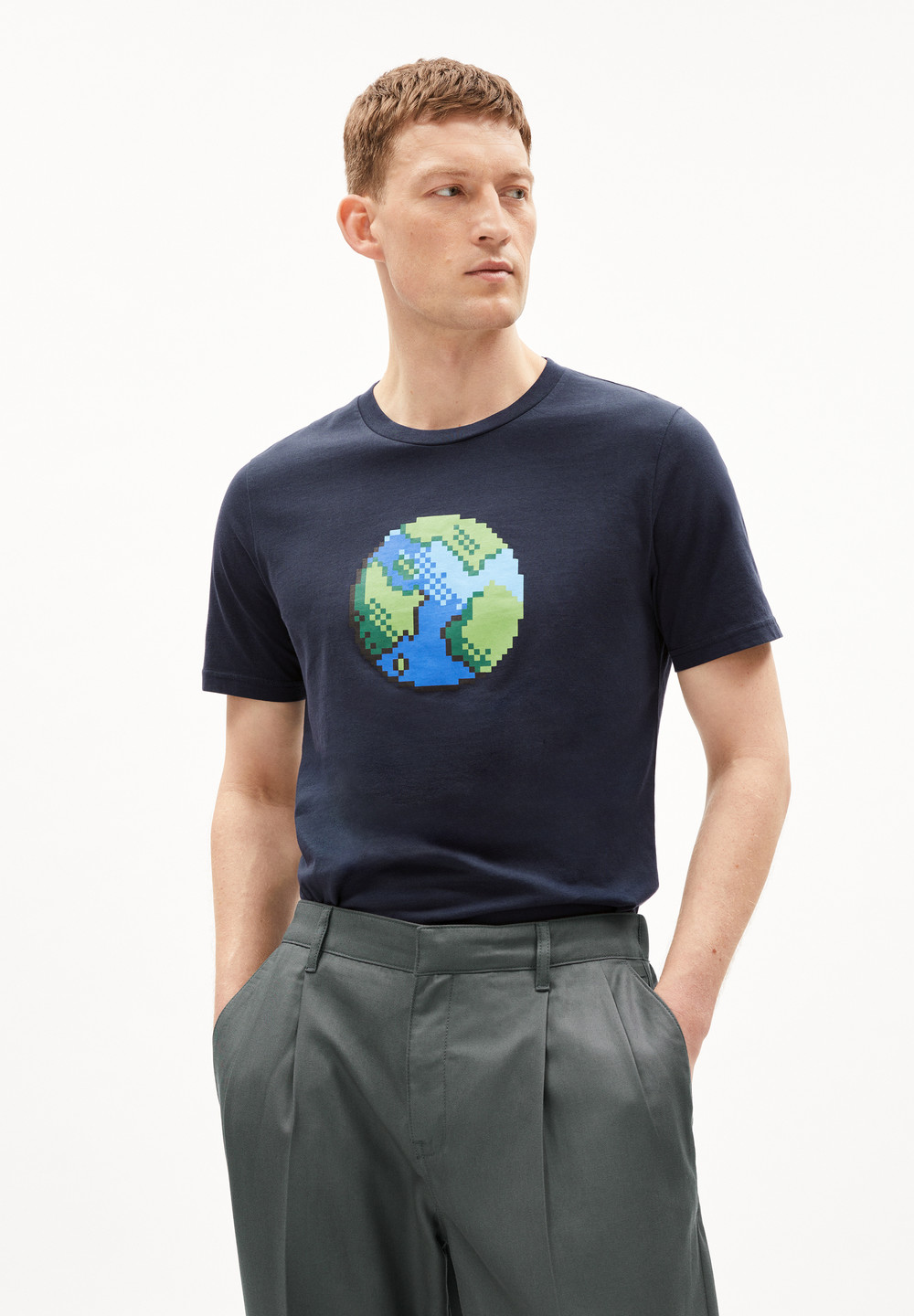 ARMEDANGELS JAAMES PLAANET T-Shirt Regular Fit made of Organic Cotton Night Sky | ARJY-64189