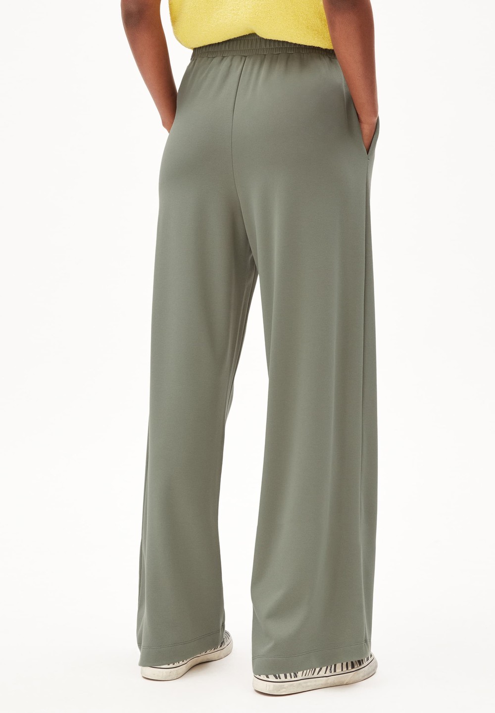 ARMEDANGELS JUANAA PUNTO Jersey Pants made of LENZING™ ECOVERO™ Viscose Mix Grau Grün | VECF-93785