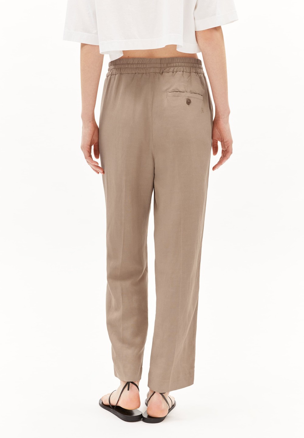 ARMEDANGELS KAADIA TAPERED LINO Woven Pants made of Linen-Mix Cinnamon Dust | NKIA-70159