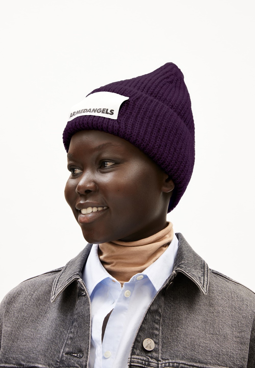 ARMEDANGELS KAYAAS SOFT Beanie made of Merino-Wool Mix Blau | PLEH-56701