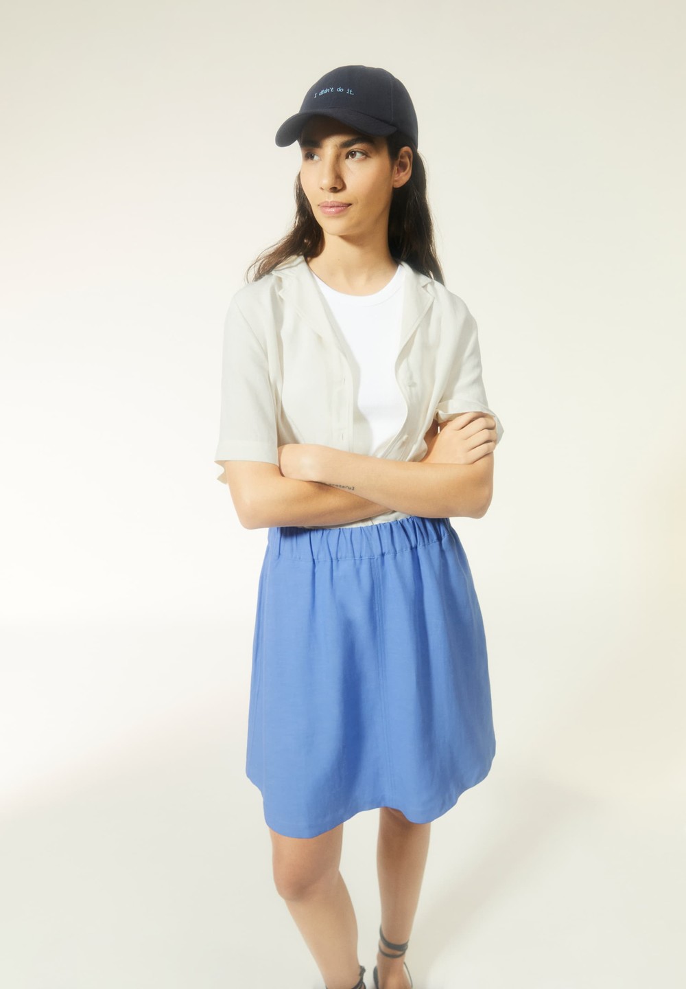 ARMEDANGELS KESIAA LINO Woven Skirt Relaxed Fit made of Linen-Mix Blau | XJIF-28497