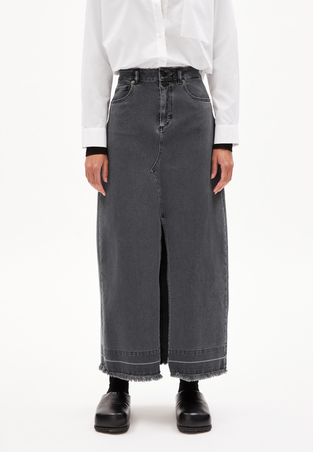 ARMEDANGELS KITAA DEMI Denim Skirt Slim Fit made of Organic Cotton Mix Murky | XWMH-48625