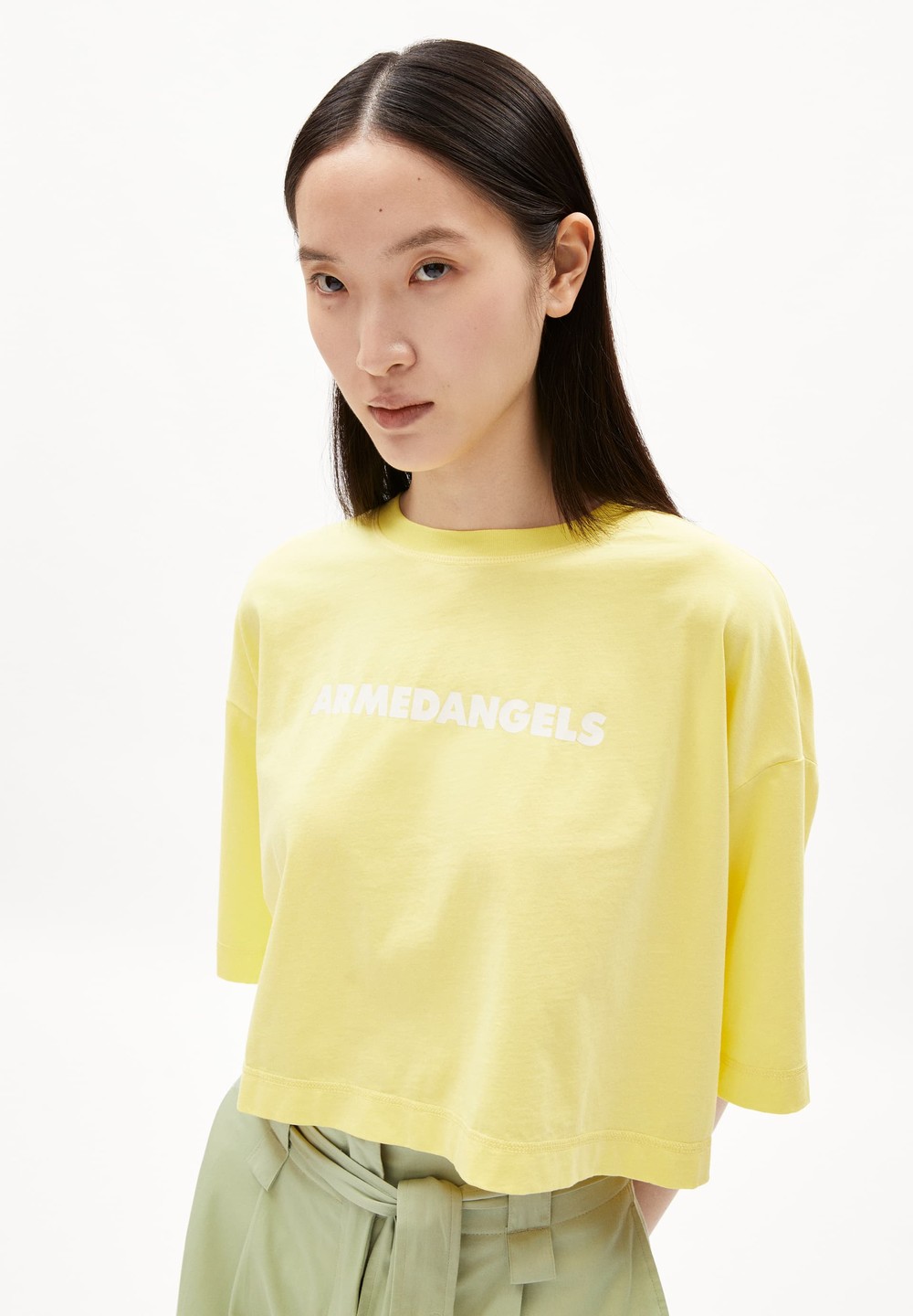 ARMEDANGELS LARIAA ARMEDANGELS T-Shirt Oversized Fit made of Organic Cotton Gelb Hell | JUIK-09682