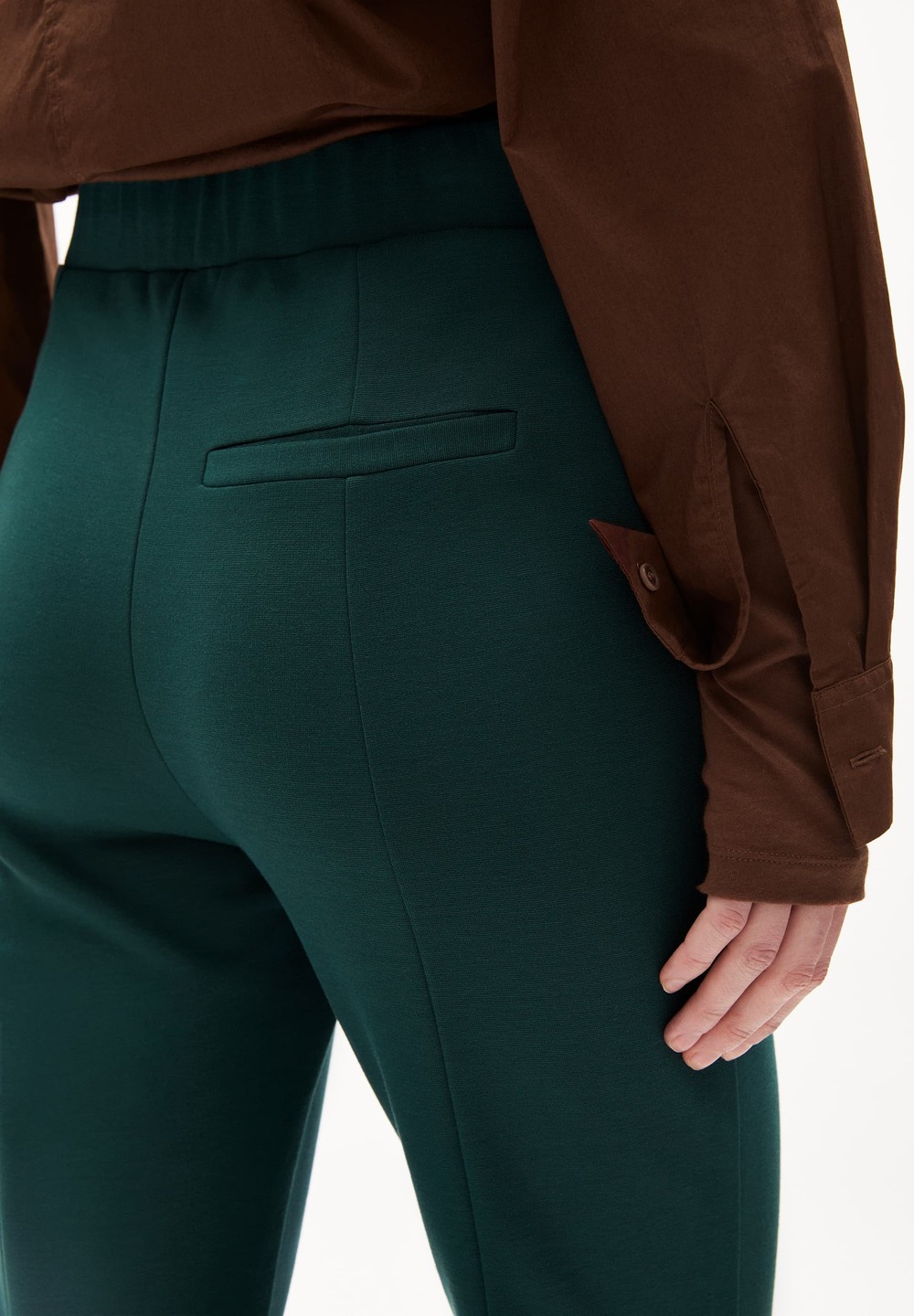 ARMEDANGELS LEYLAARI Jersey Pants made of LENZING™ ECOVERO™ Mix Teal Stone | FXIN-38615