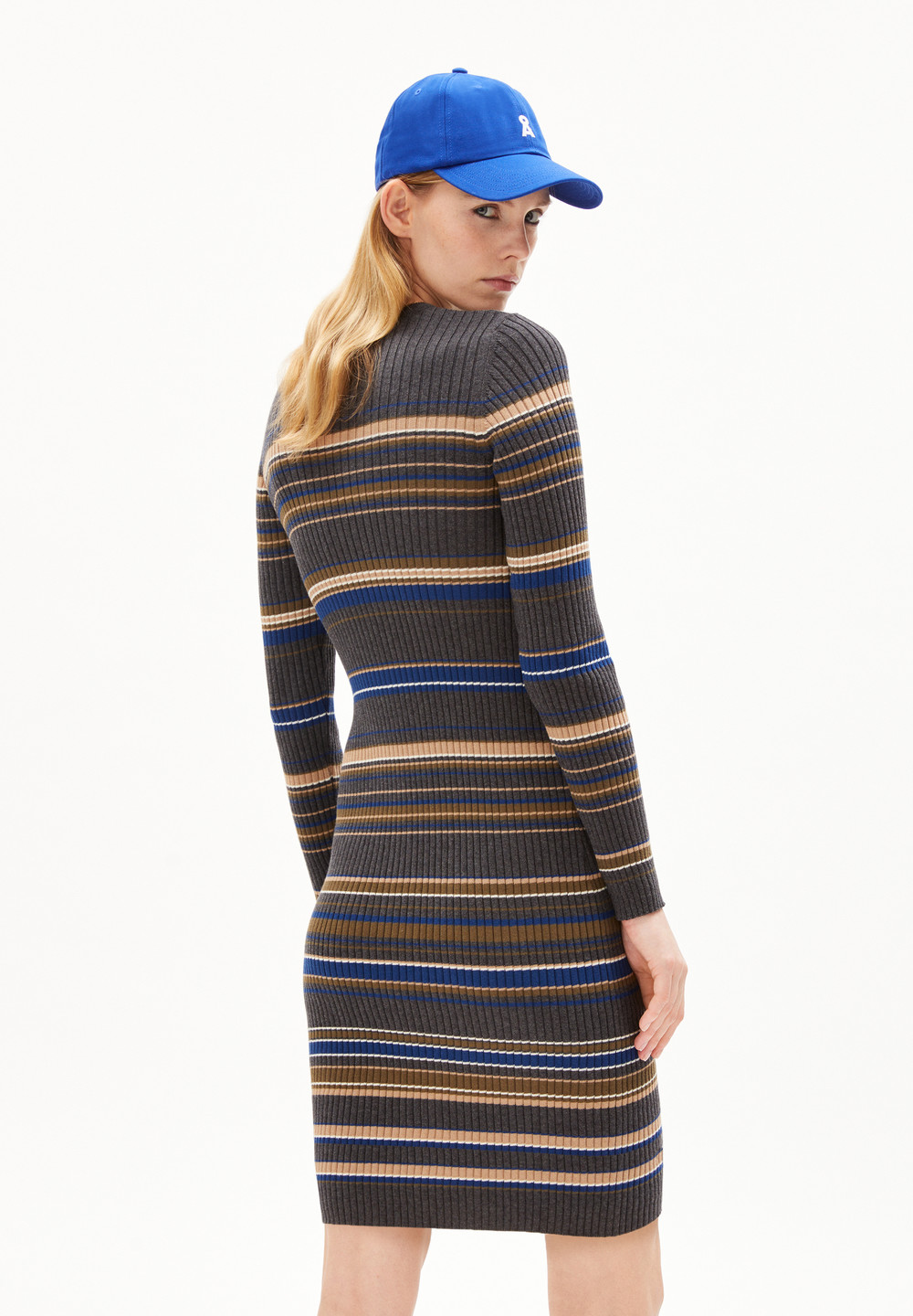 ARMEDANGELS LIAA RN STRIPES Knit Dress Slim Fit made of Organic Cotton Indigo | RLKO-90318