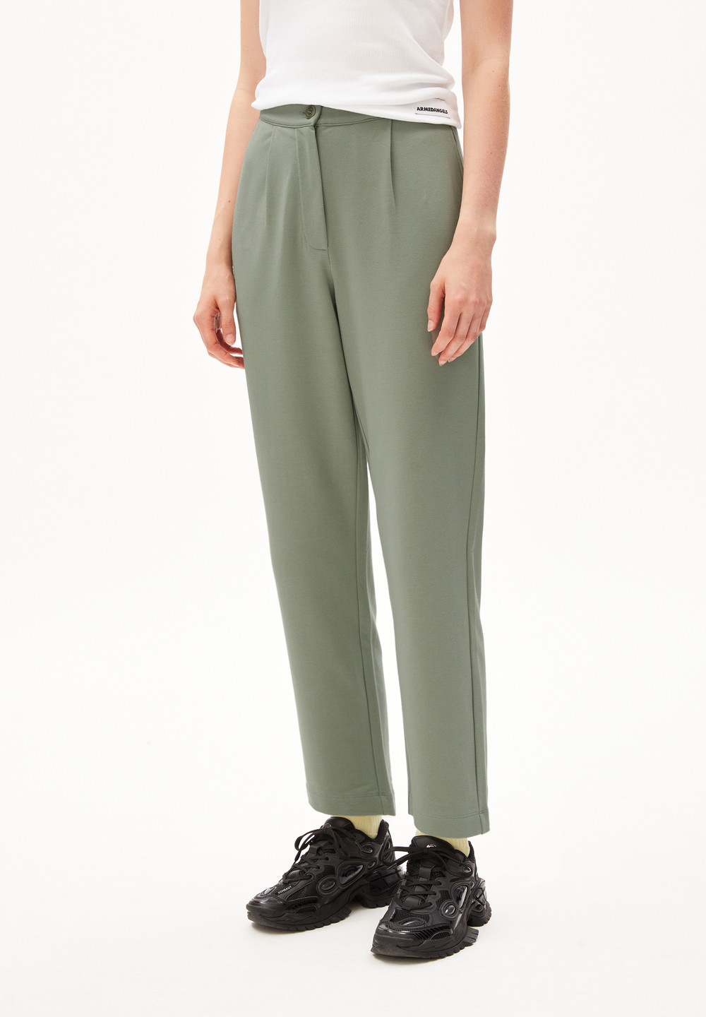 ARMEDANGELS LINAA LOU Jersey Pants made of Organic Cotton Mix Grau Grün | TPGD-95720