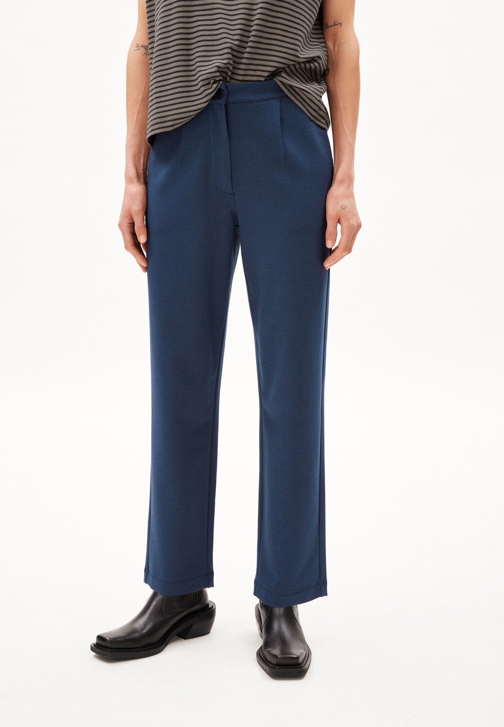 ARMEDANGELS LINAA LOU Jersey Pants made of Organic Cotton Mix Tiefesblau | TRXJ-36725