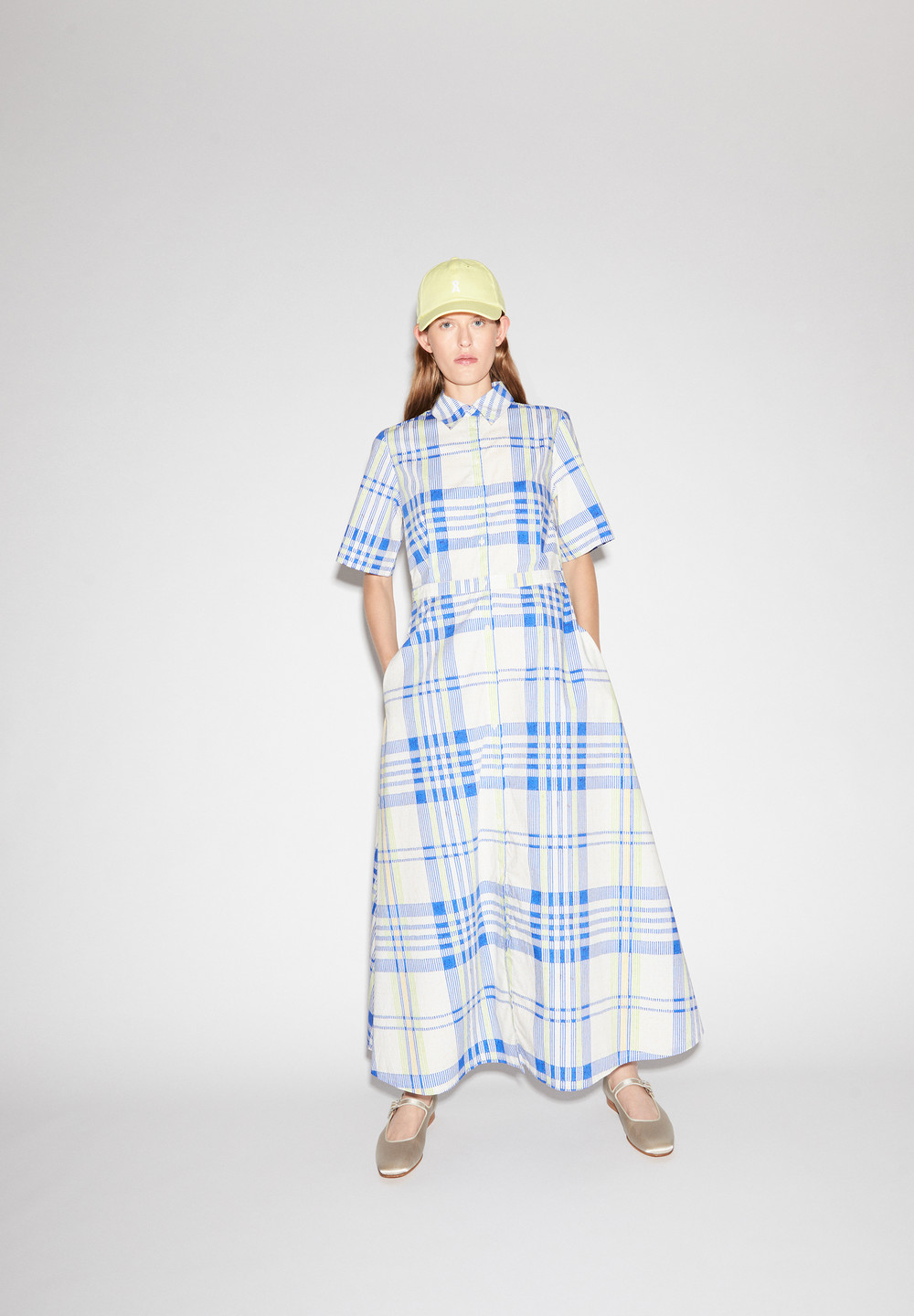 ARMEDANGELS LORETAANA COLLEGE CHECK Woven Dress Regular Fit made of Organic Cottons Oatmilk | EIRD-16203