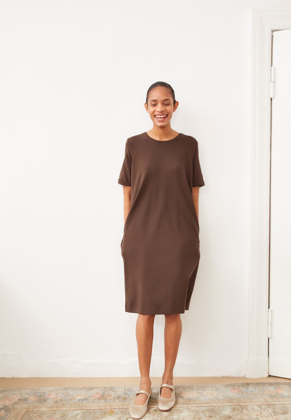 ARMEDANGELS MAAILANA Jersey Dress Regular Fit made of LENZING™ ECOVERO™ Mix Warm Slate | SXIJ-13254