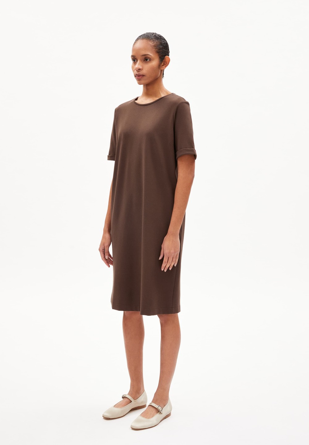 ARMEDANGELS MAAILANA Jersey Dress Regular Fit made of LENZING™ ECOVERO™ Mix Warm Slate | SXIJ-13254