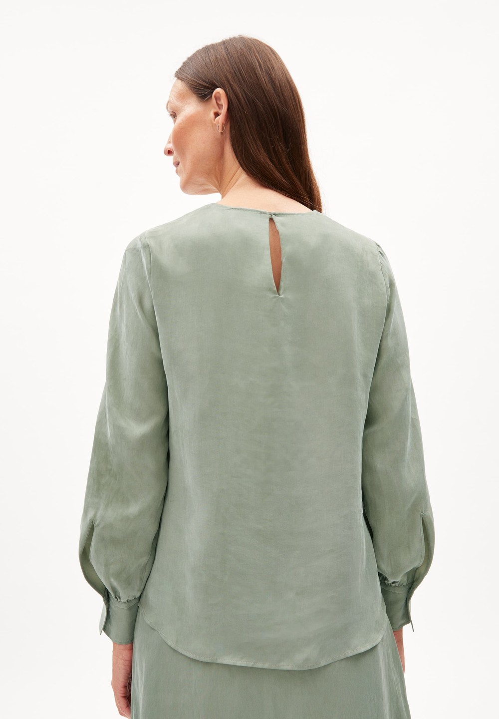 ARMEDANGELS MAALUKA Blouse Regular Fit made of Lyocell Grau Grün | UJHT-25734