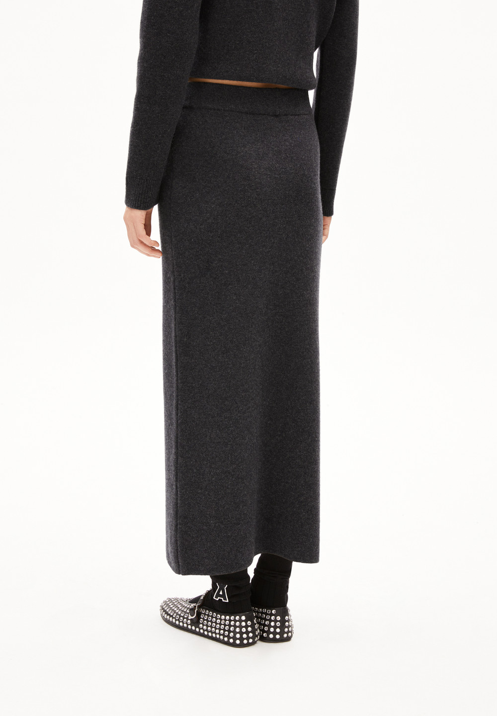 ARMEDANGELS MAALVO WOOL Knit Skirt Slim Fit made of Organic Wool Mix Steel Melange | FVXH-17024