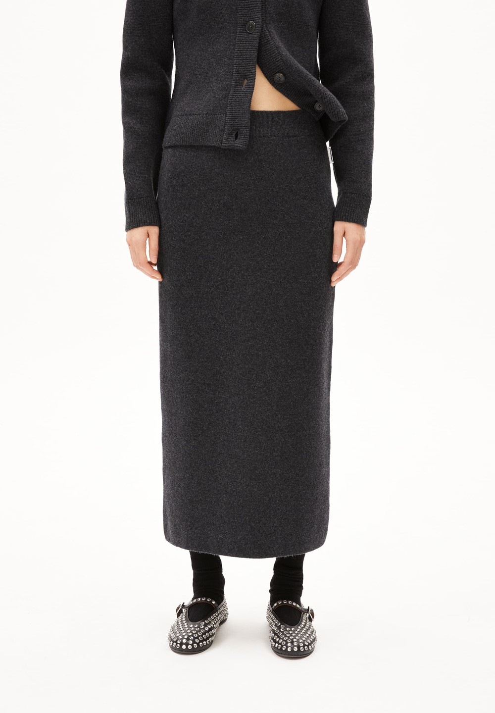 ARMEDANGELS MAALVO WOOL Knit Skirt Slim Fit made of Organic Wool Mix Steel Melange | FVXH-17024