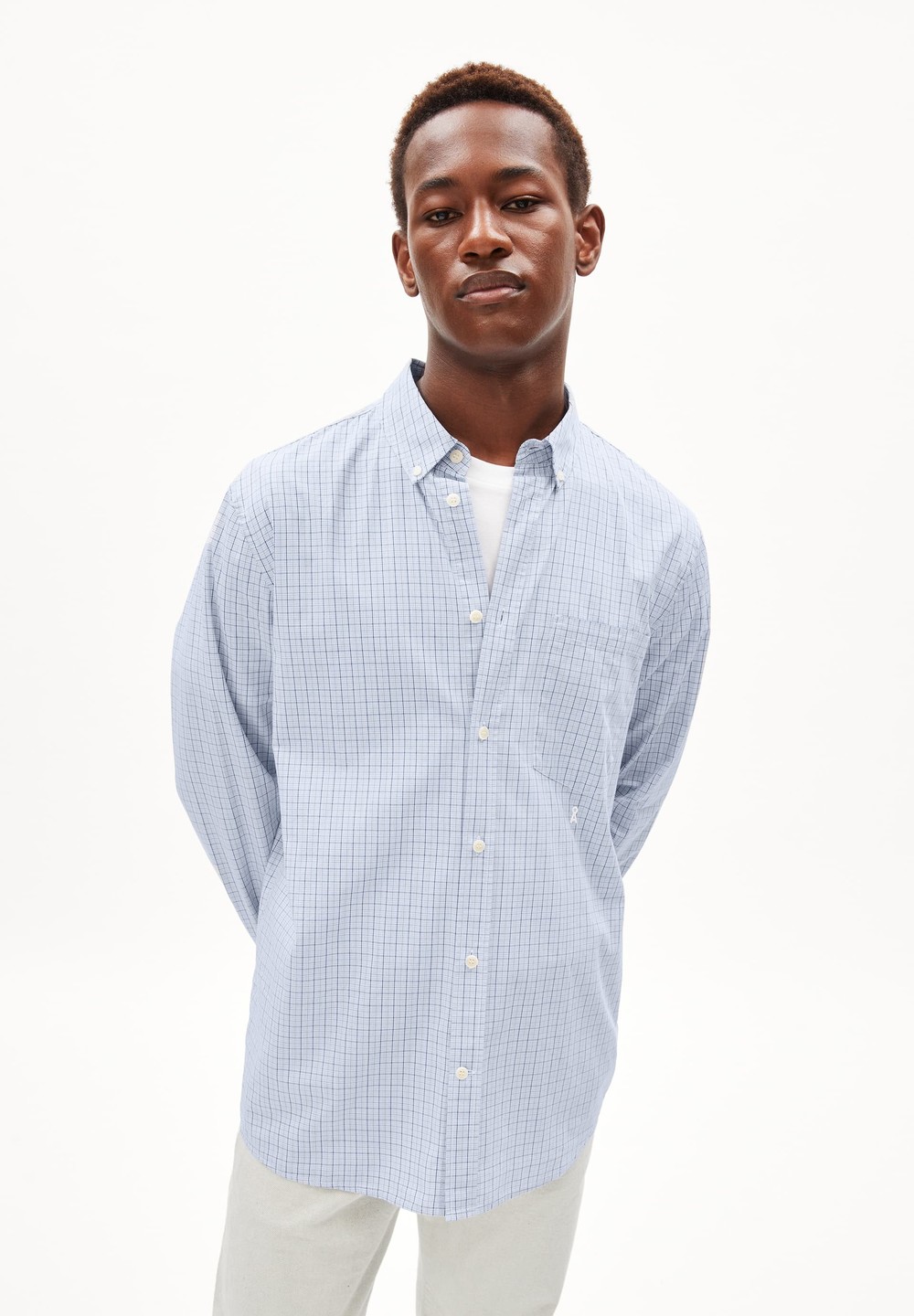 ARMEDANGELS MAARCES Shirt Relaxed Fit made of Organic Cotton Blau | HQVA-63947