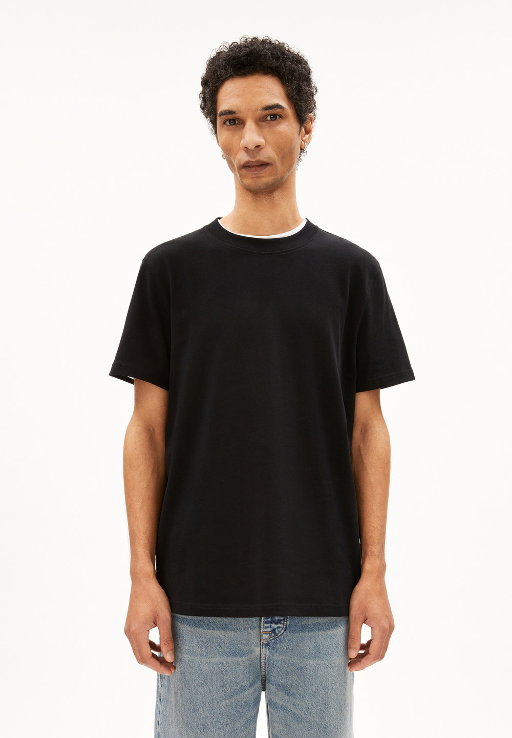 ARMEDANGELS MAARKOS Heavyweight T-Shirt Relaxed Fit made of Organic Cotton Mix Schwarz | GEXM-03725