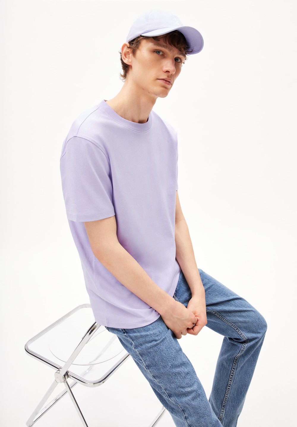 ARMEDANGELS MAARKOS Heavyweight T-Shirt Relaxed Fit made of Organic Cotton Mix Lavendel Hell | RNFA-20465