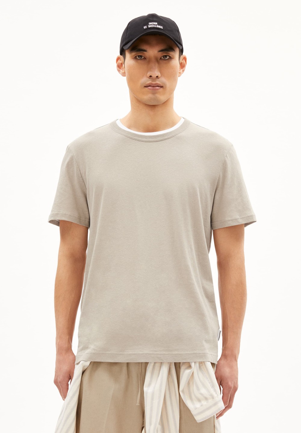 ARMEDANGELS MAARKOS LINO T-Shirt Relaxed Fit made of Linen-Mix Sand Stone | GXFT-69812