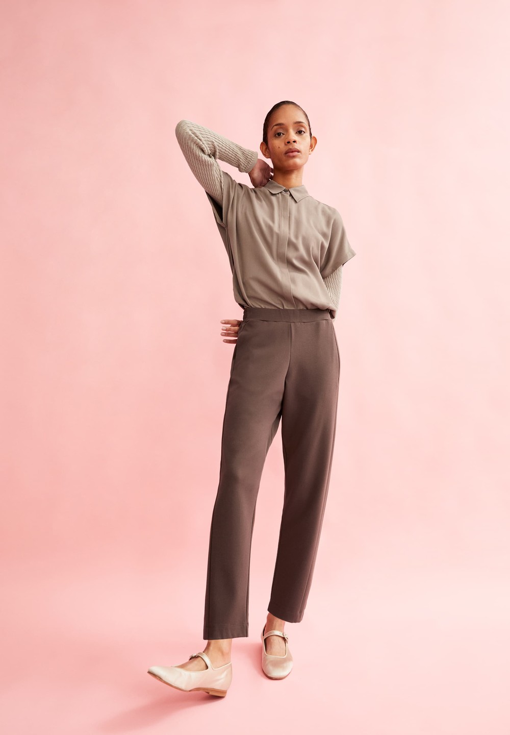 ARMEDANGELS MAGDAALENA Jersey Pants made of LENZING™ ECOVERO™ Mix Warm Slate | AJKM-19504