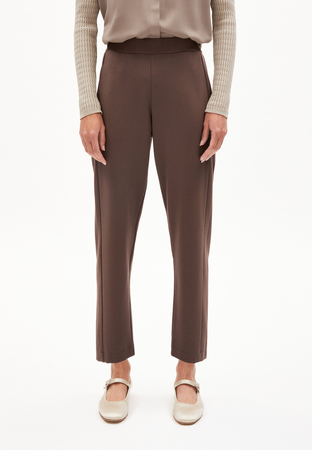 ARMEDANGELS MAGDAALENA Jersey Pants made of LENZING™ ECOVERO™ Mix Warm Slate | AJKM-19504