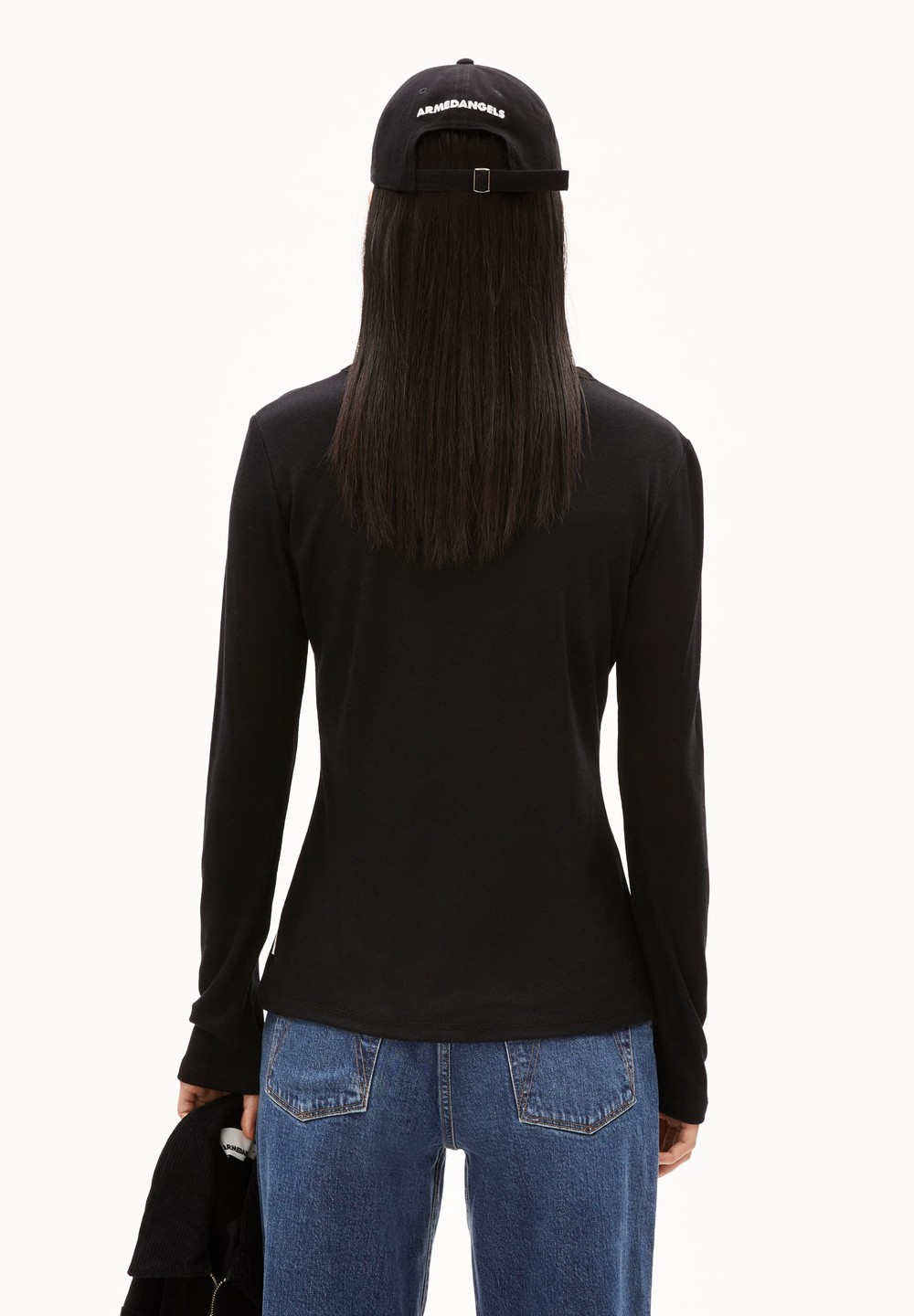 ARMEDANGELS MAIAA LUANNAA Longsleeve Slim Fit made of Organic Wool Mix Schwarz | GUIS-20375