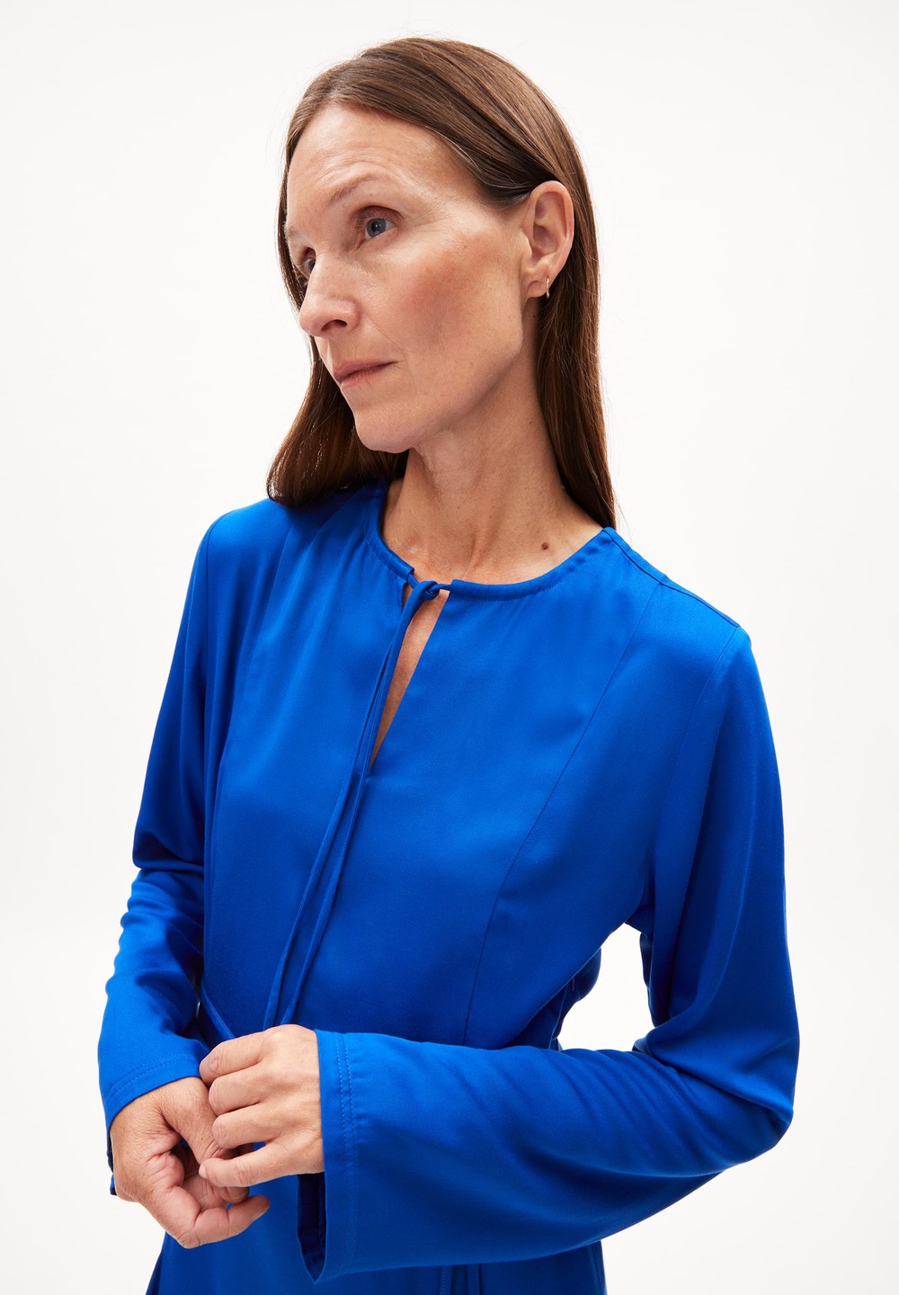 ARMEDANGELS MARIOLAANA Woven Dress Regular Fit made of LENZING™ ECOVERO™ Viscose Blau | TYSI-89413