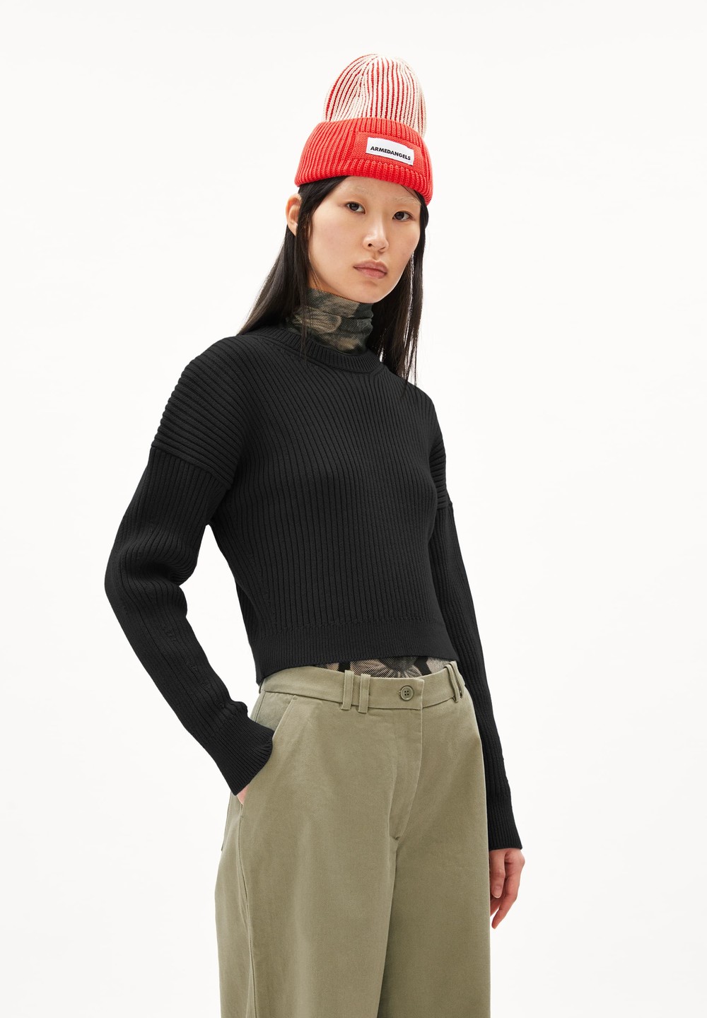 ARMEDANGELS MAYAA MERINOS Sweater Loose Fit made of Merino-Wool Mix Schwarz | ZUBA-25719