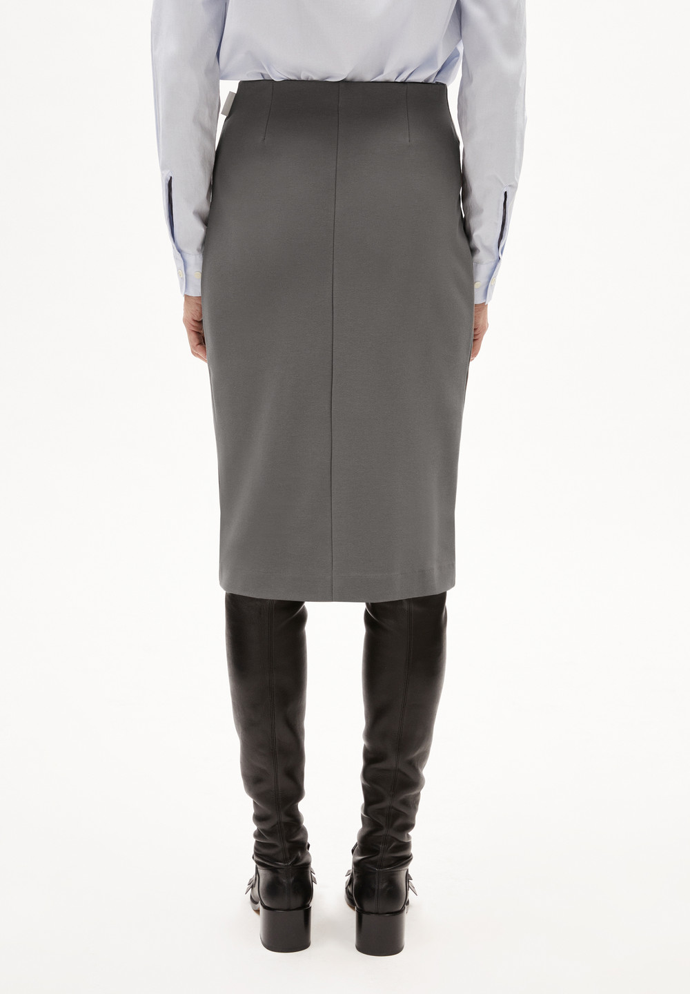 ARMEDANGELS MEDITAA Jersey Skirt Slim Fit made of LENZING™ ECOVERO™ Viscose Mix Iron Cast | ELBX-85140