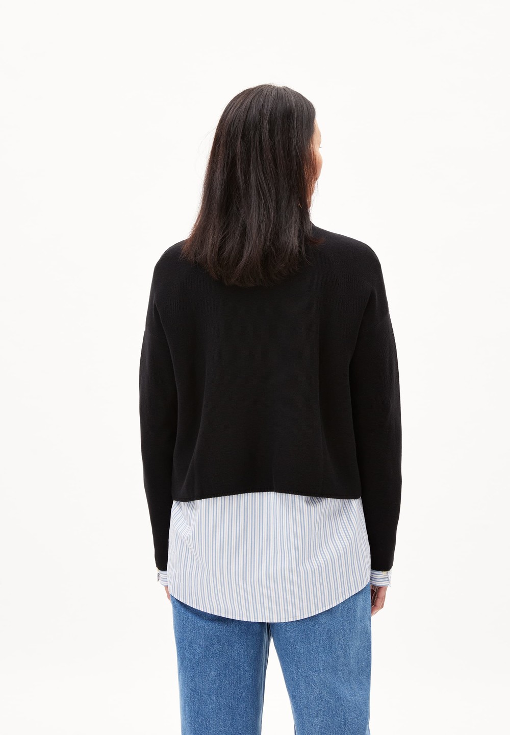 ARMEDANGELS MERINAA LINKS LINKS Sweater Loose Fit made of Organic Cotton Schwarz | KJEI-68109