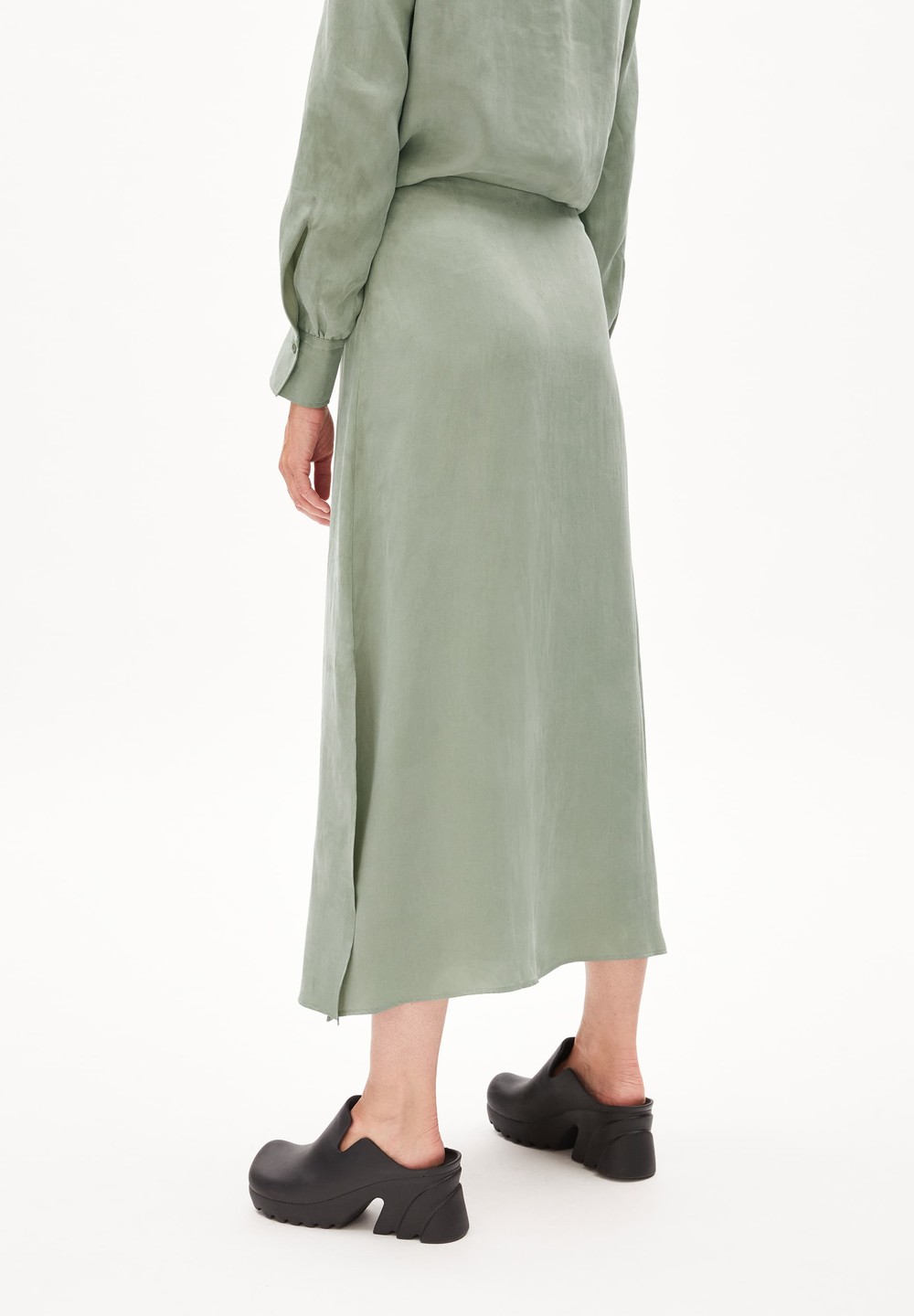 ARMEDANGELS MILAJAA Woven Skirt Regular Fit made of Lyocell Grau Grün | ATRE-08214