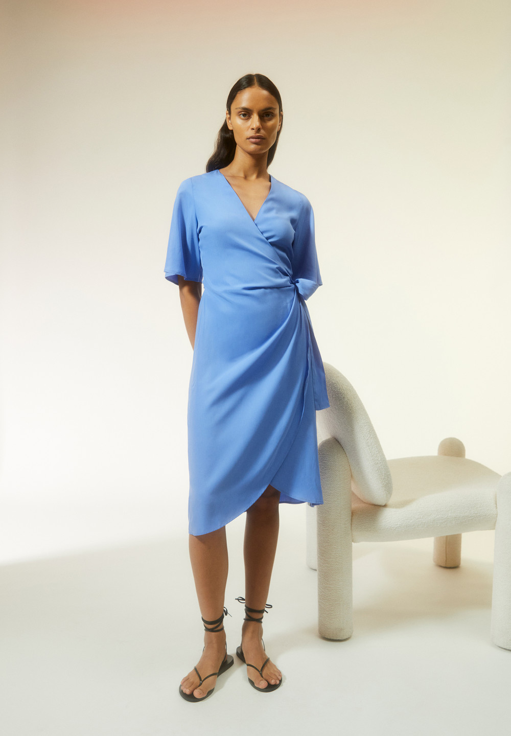 ARMEDANGELS NATAALE Woven Dress Regular Fit made of TENCEL™ Lyocell Mix Blau | RCEF-67295