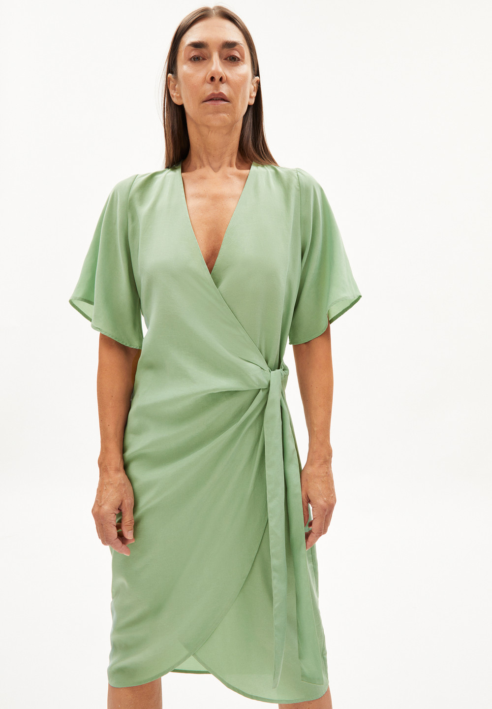 ARMEDANGELS NATAALE Woven Dress Regular Fit made of TENCEL™ Lyocell Grün | AVJS-95042