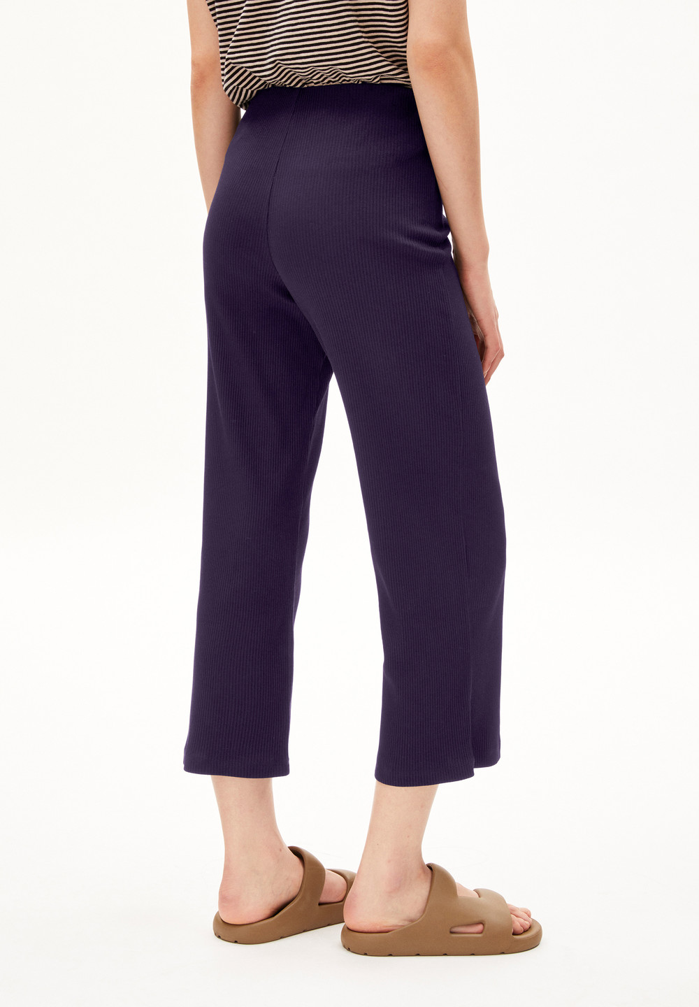 ARMEDANGELS NIAAN Rib-Jersey Pants made of Organic Cotton Mix Blau | CXNT-96835