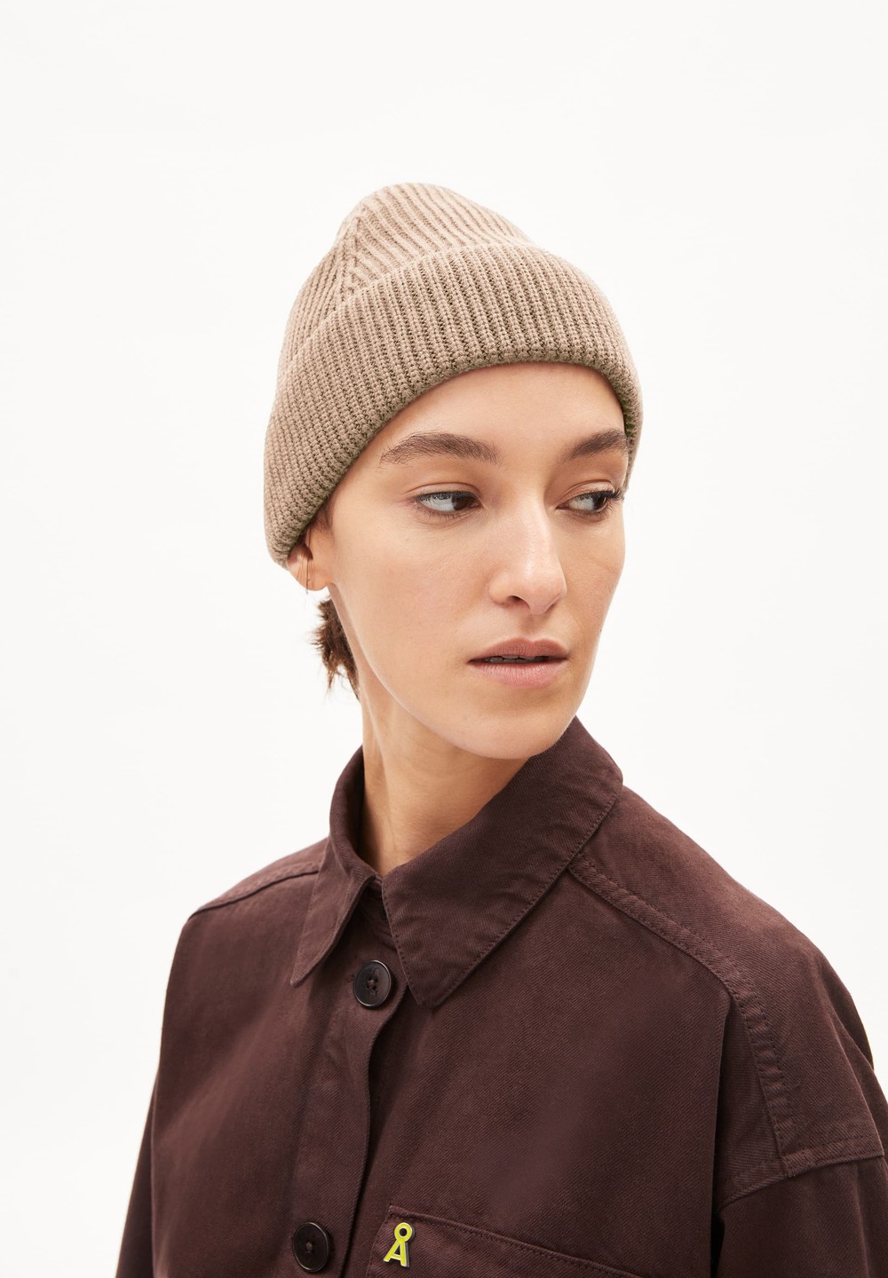 ARMEDANGELS NILDAAO COTTON Beanie made of Organic Cotton Cinnamon Dust | QNZK-15938