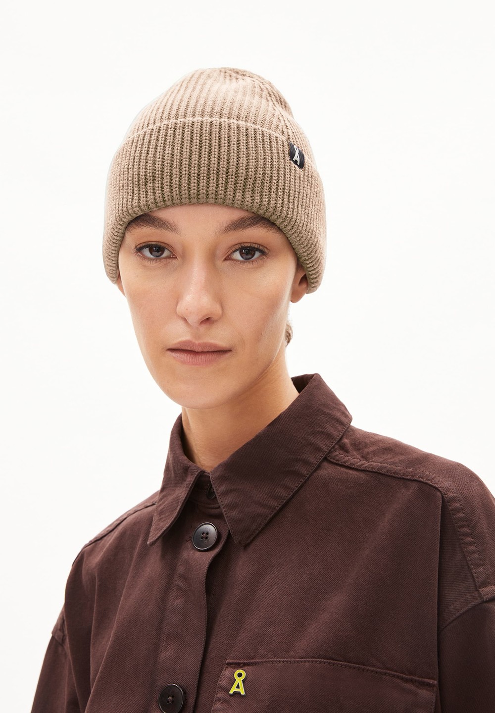 ARMEDANGELS NILDAAO COTTON Beanie made of Organic Cotton Cinnamon Dust | QNZK-15938