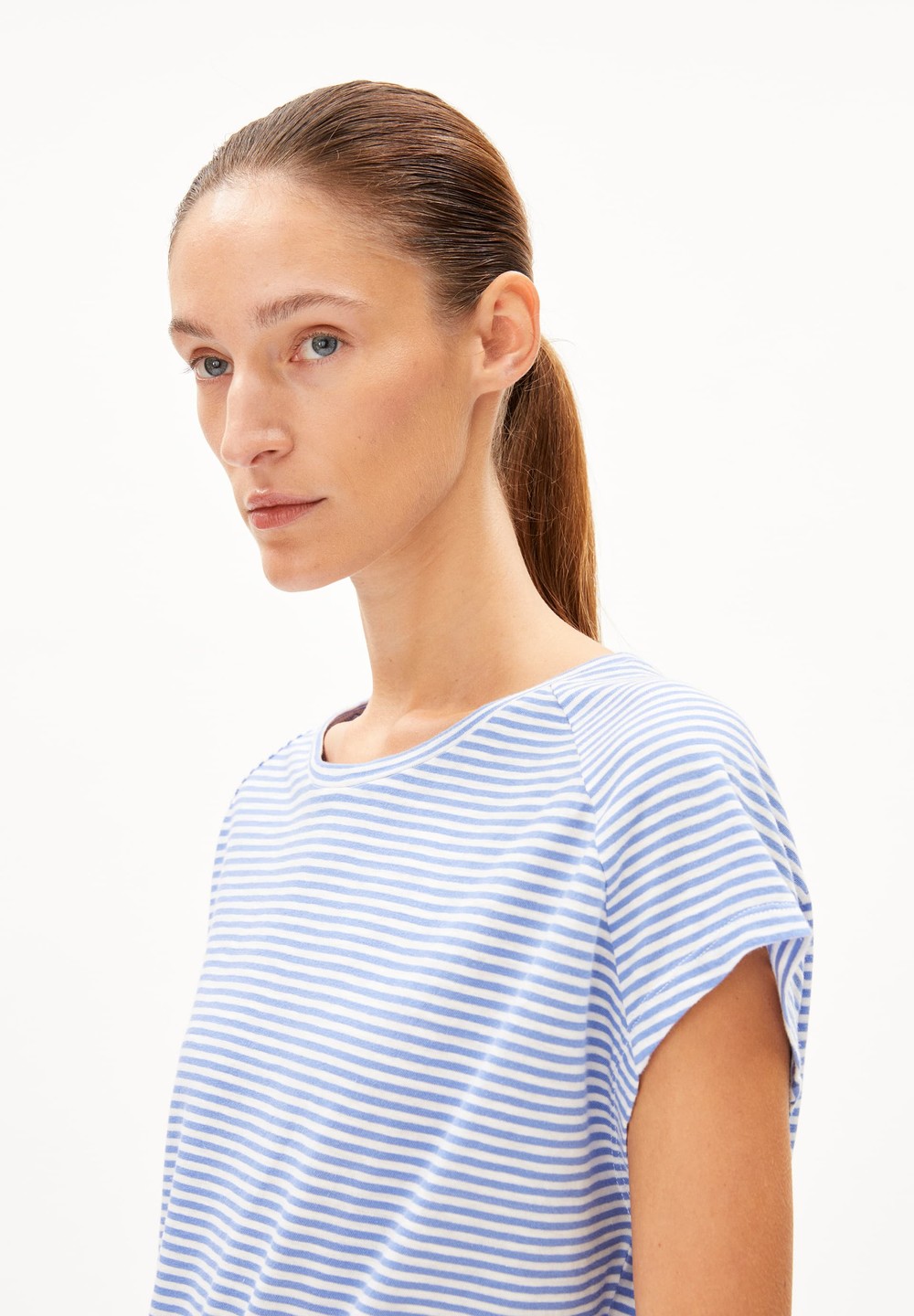 ARMEDANGELS ONELIAA LOVELY STRIPES T-Shirt Loose Fit made of Organic Cotton Blau | BIGF-45029