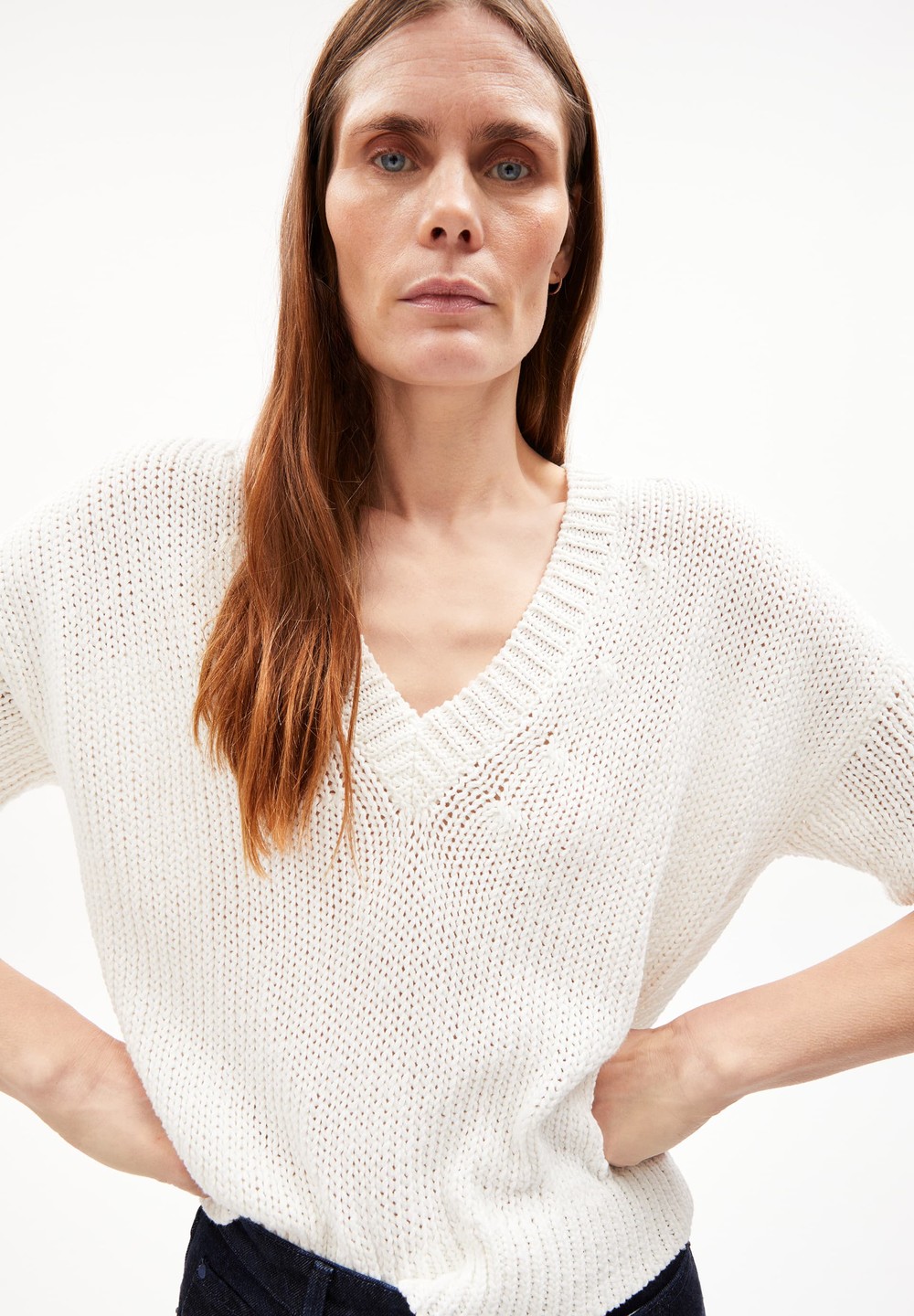 ARMEDANGELS RONAA Sweater Loose Fit made of Organic Cotton Weiß | UNCV-28541