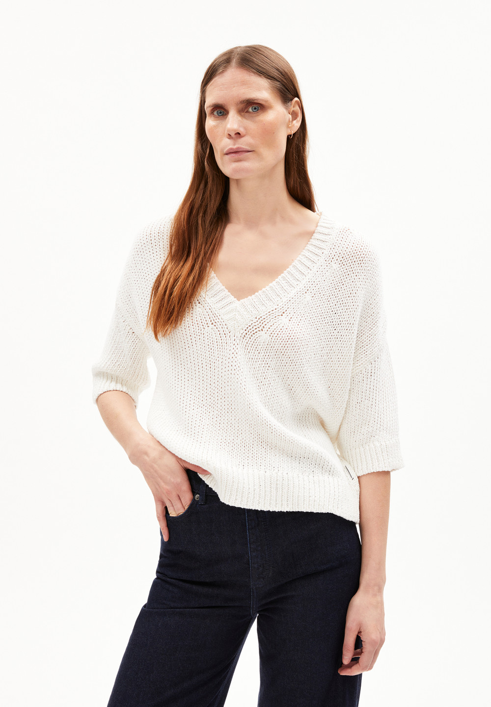 ARMEDANGELS RONAA Sweater Loose Fit made of Organic Cotton Weiß | UNCV-28541