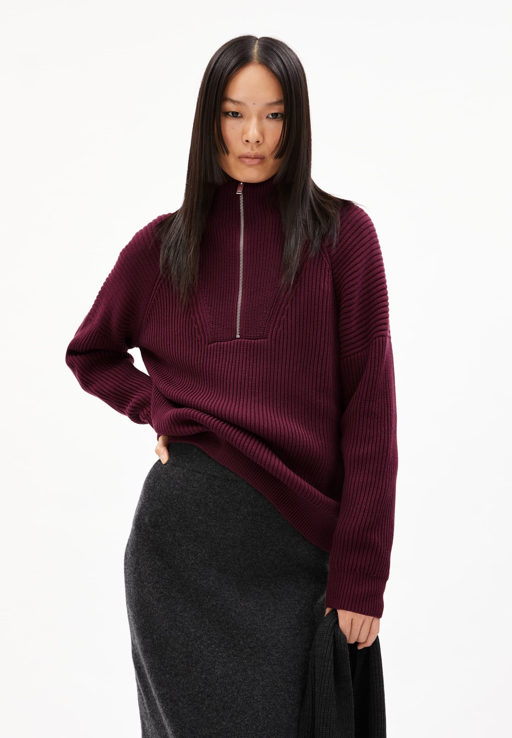 ARMEDANGELS RONYIAAS Sweater Loose Fit made of Organic Cotton Cranberry Juice | LNZW-57231