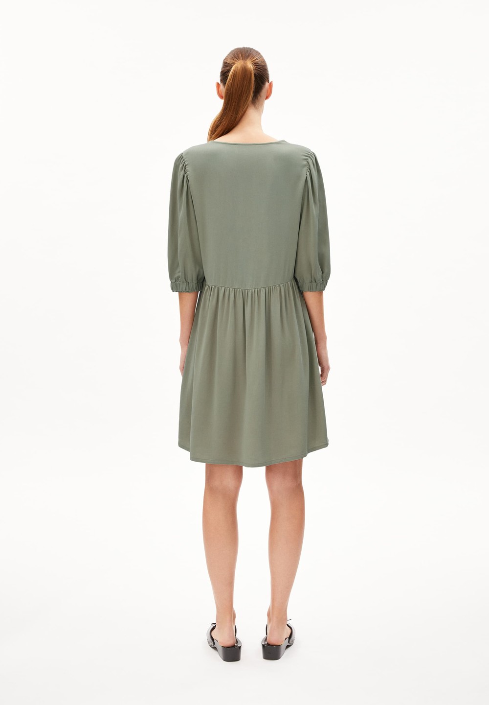 ARMEDANGELS ROSEAA Woven Dress Relaxed Fit made of LENZING™ ECOVERO™ Viscose Grau Grün | ZEQV-24175