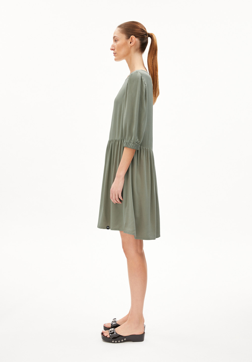 ARMEDANGELS ROSEAA Woven Dress Relaxed Fit made of LENZING™ ECOVERO™ Viscose Grau Grün | ZEQV-24175