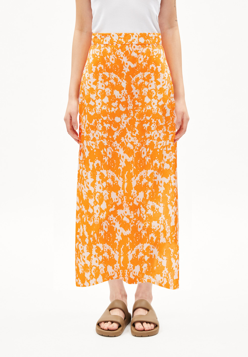 ARMEDANGELS SAALANJA MANGORANGE Woven Skirt Regular Fit made of TENCEL™ Lyocell Mangorange | DMYE-35921