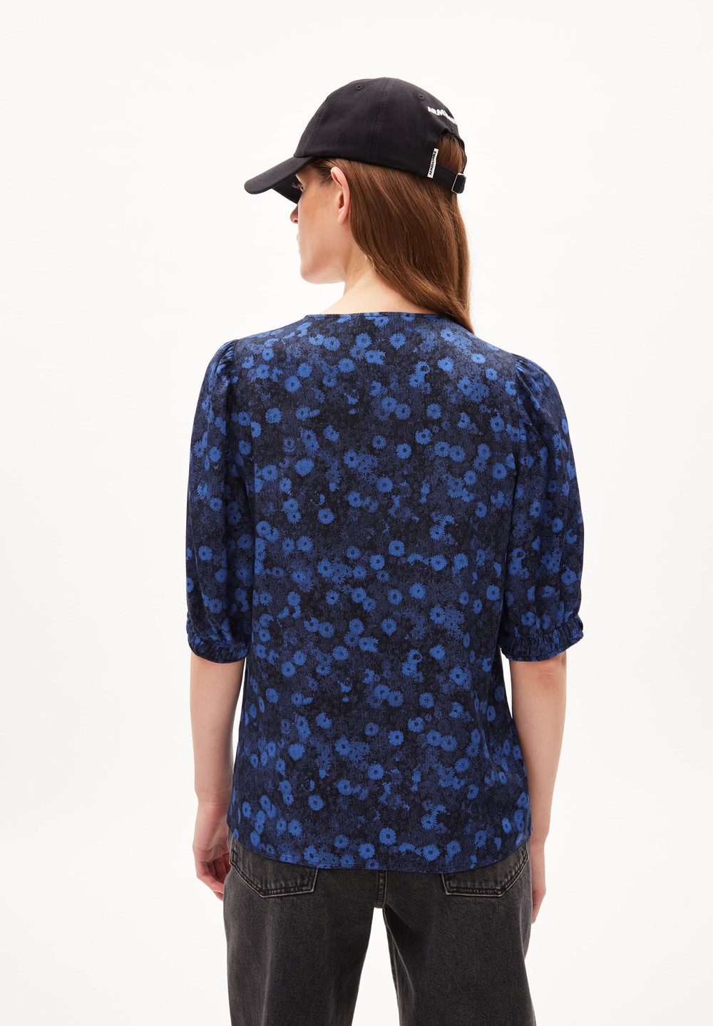 ARMEDANGELS SAARITA MILLES FLEURS Blouse Regular Fit made of LENZING™ ECOVERO™ Viscose Night Sky | OZVH-14720