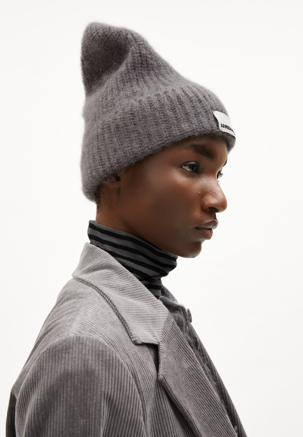 ARMEDANGELS SNOWAA Beanie made of Mohair Wool Mix Iron Cast | EPCL-38240