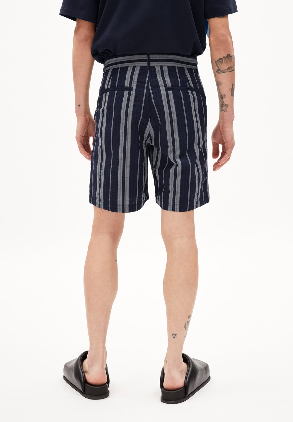 ARMEDANGELS SOJAAN SEERSUCKER Shorts Relaxed Fit made of Organic Cotton Night Sky | QXYN-79380