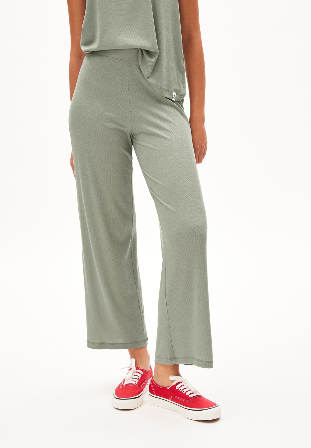 ARMEDANGELS STELLAARA Jersey Pants made of TENCEL™ Lyocell Mix Grau Grün | QHYW-41638