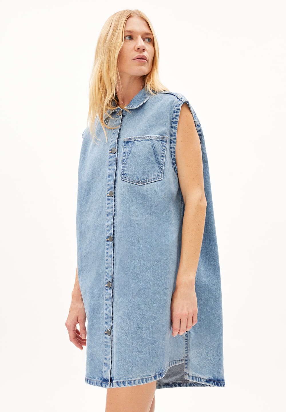 ARMEDANGELS TAALUHLA Denim Dress Slim Fit made of recycled Cotton Blau | EXCY-98635