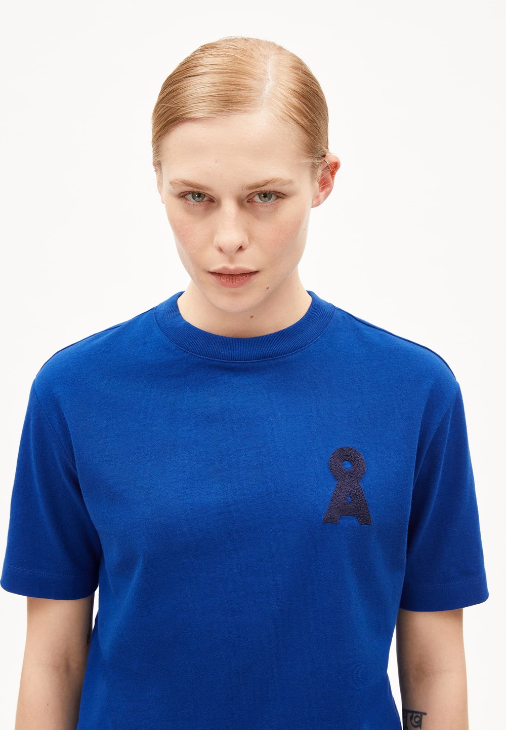 ARMEDANGELS TARJAA Å EMBRO Heavyweight T-Shirt Loose Fit made of Organic Cotton Mix Blau | YXFK-12675