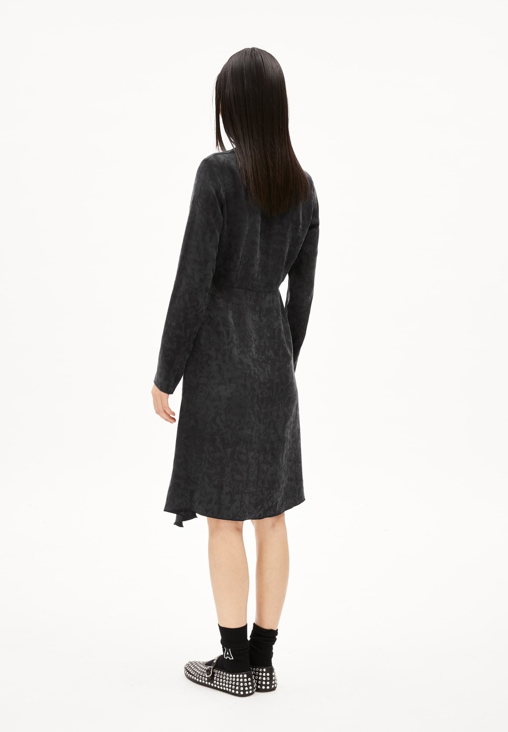 ARMEDANGELS TINRAA JACQ Woven Dress Regular Fit made of TENCEL™ Lyocell Mix Schwarz | FQPH-36142