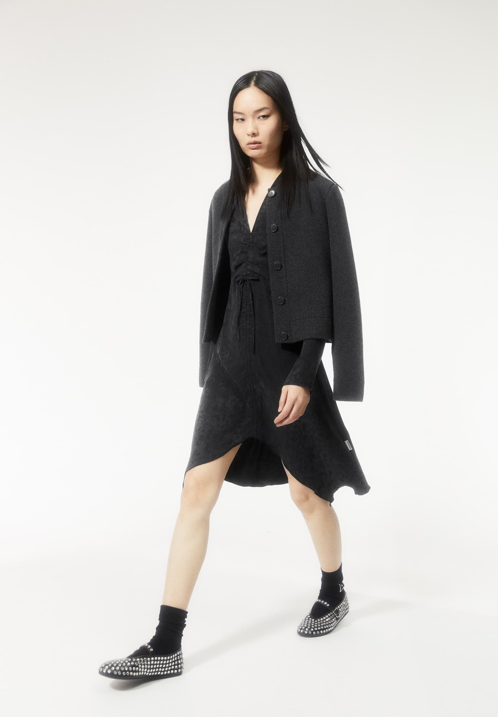 ARMEDANGELS TINRAA JACQ Woven Dress Regular Fit made of TENCEL™ Lyocell Mix Schwarz | FQPH-36142