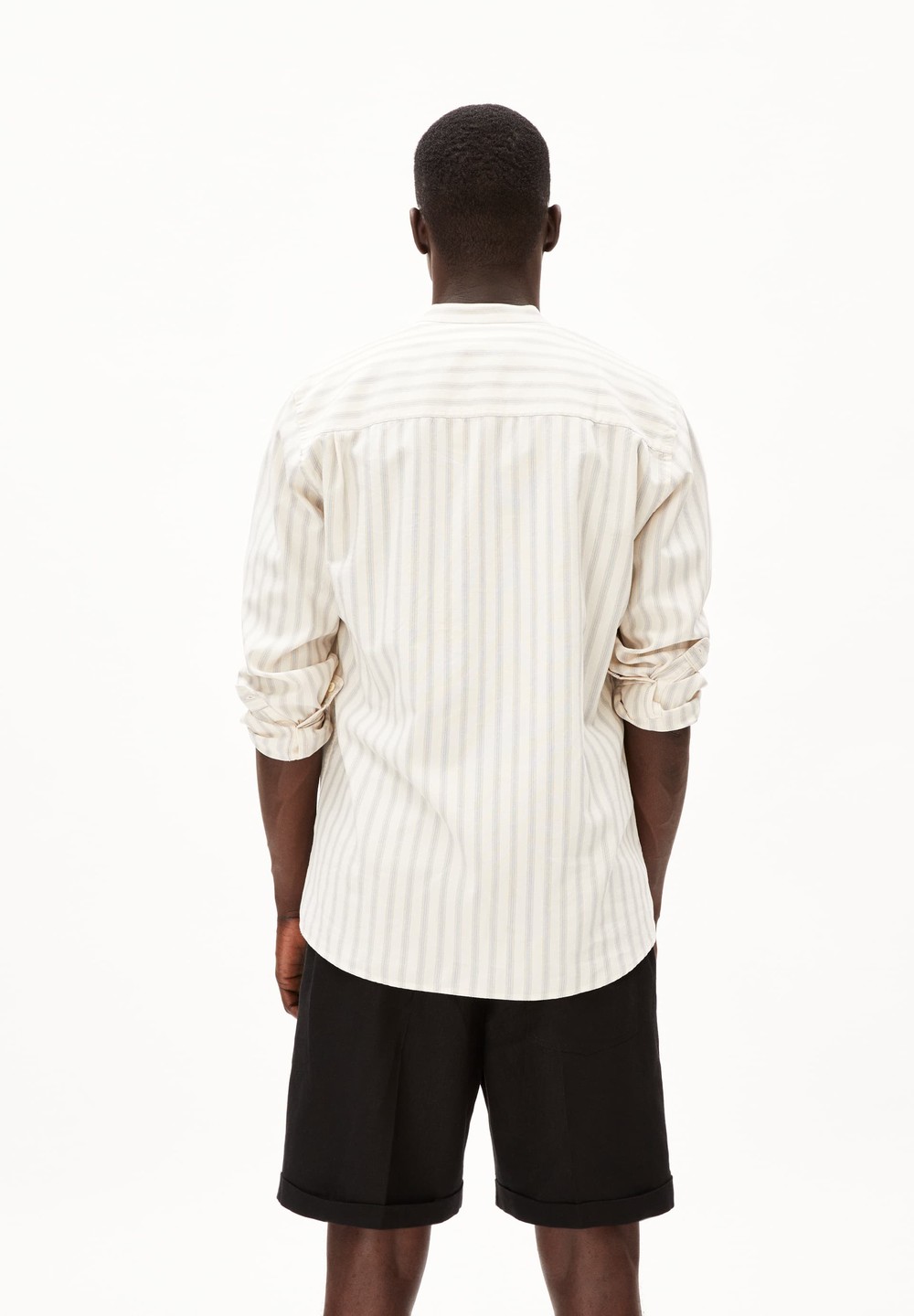 ARMEDANGELS VAALERONIMUS STRIPES Shirt Relaxed Fit made of Organic Cotton Oatmilk-cinnamon Dust-blue Stone | OBIM-67850